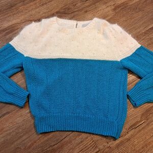 Vintage Nannell Size Small Turquoise White Sweater